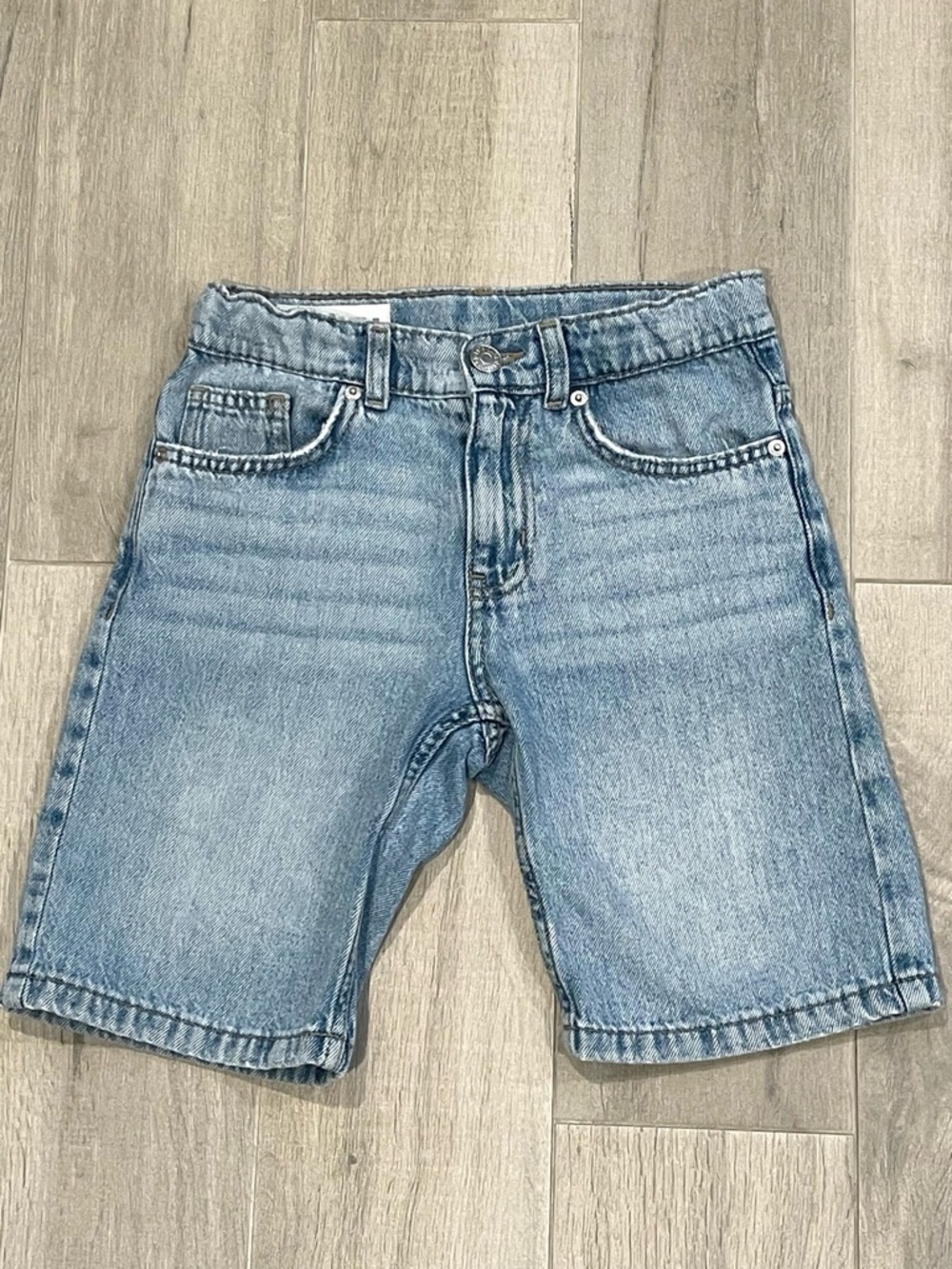 ZARA Boys Denim Shorts Light Wash Blue Size 9-10 Years Classic Casual